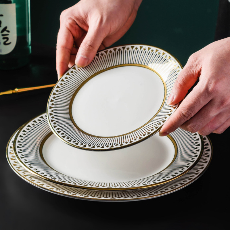 Aurelea Abstract Dinner Plate - Serving plate, snack plate, ceramic dinner plates| Plates for dining table & home decor