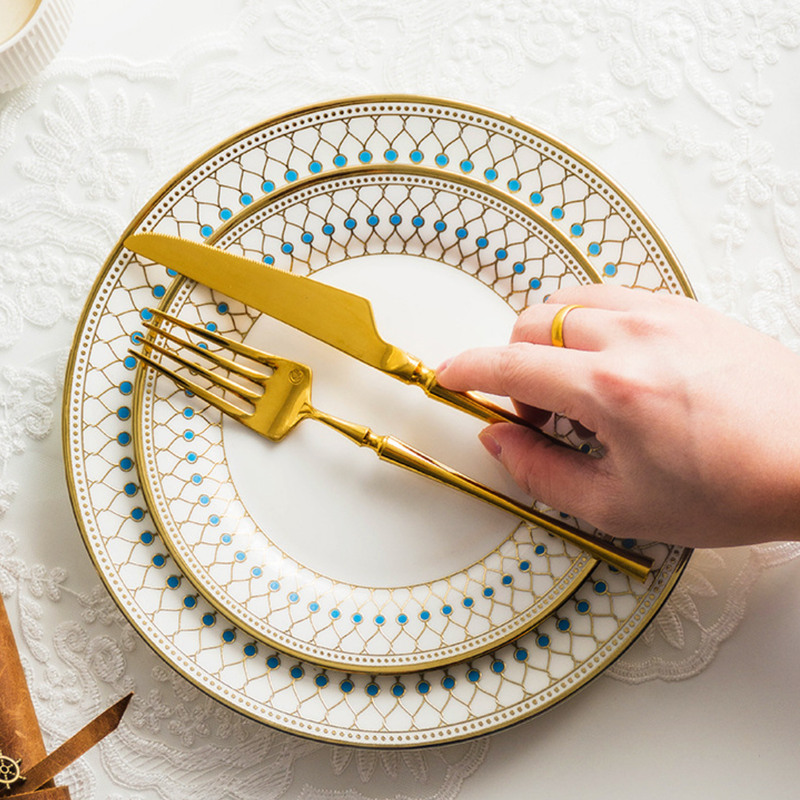 Aurelea Ceramic Dinner Plate - Serving plate, snack plate, ceramic dinner plates| Plates for dining table & home decor