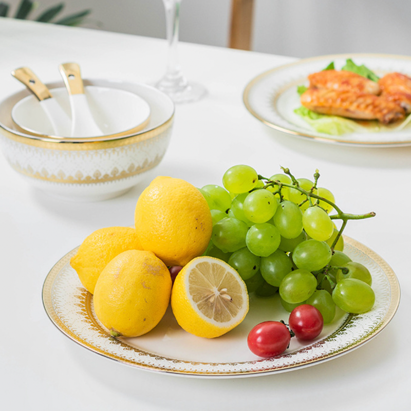 Aurelea Festive Pasta Plate - Serving plate, pasta plate, lunch plate, deep plate | Plates for dining table & home decor