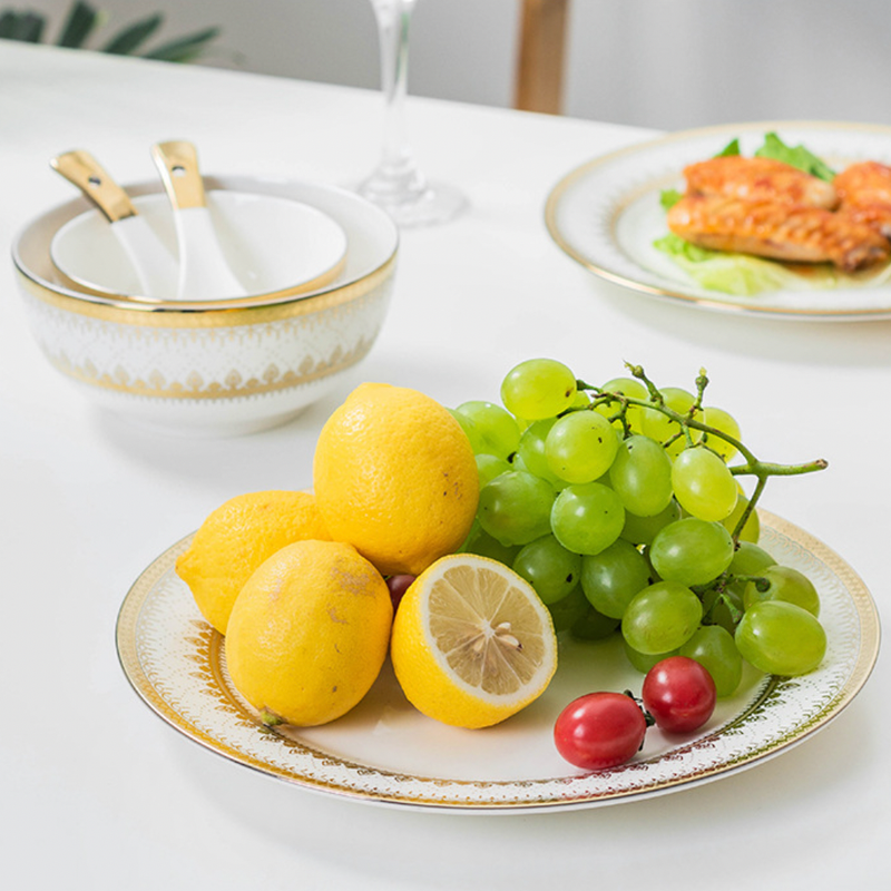 Aurelea Festive Dinner Plate - Serving plate, lunch plate, ceramic dinner plates| Plates for dining table & home decor