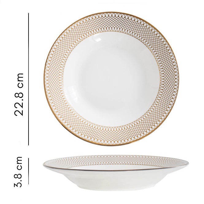 Aurelea Pasta Plate - Serving plate, pasta plate, lunch plate, deep plate | Plates for dining table & home decor
