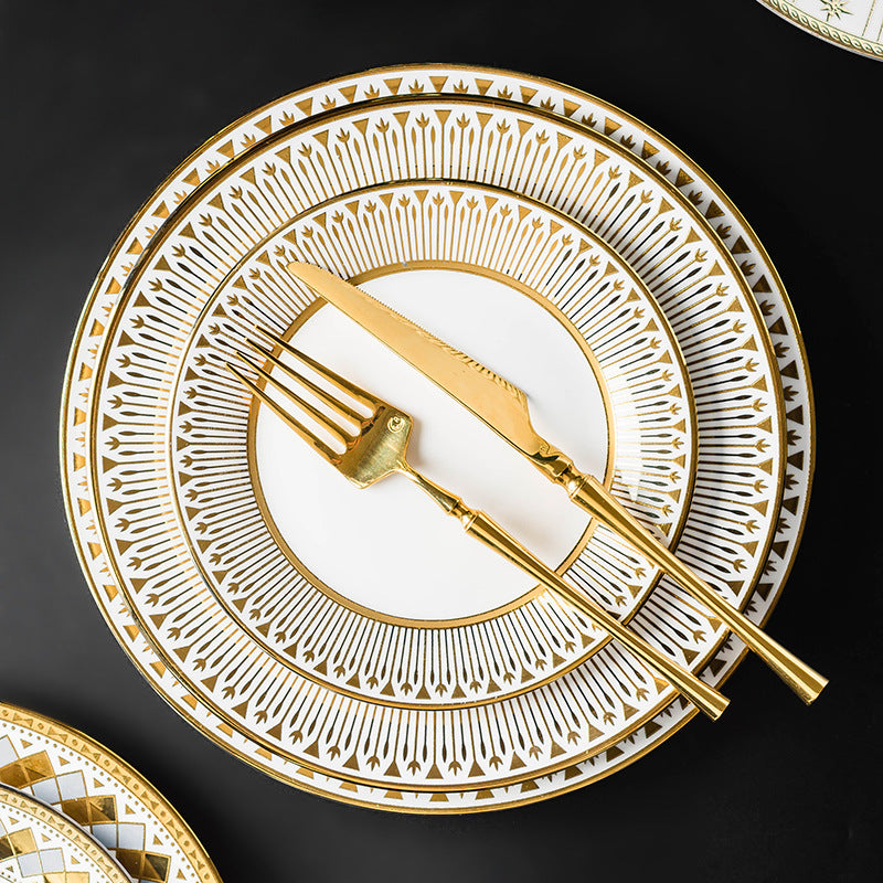 Aurelea Abstract Dinner Plate - Serving plate, snack plate, ceramic dinner plates| Plates for dining table & home decor