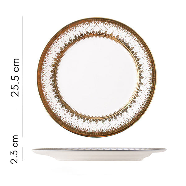 Aurelea Festive Dinner Plate - Serving plate, lunch plate, ceramic dinner plates| Plates for dining table & home decor