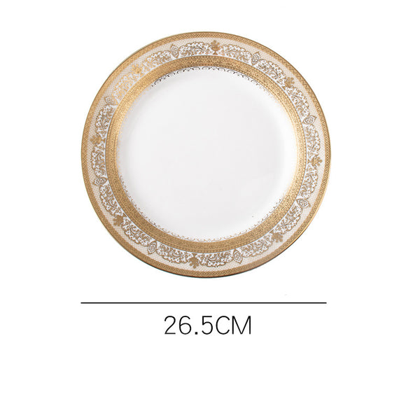 Aurelea Vintage Dinner Plate - Serving plate, lunch plate, ceramic dinner plates| Plates for dining table & home decor