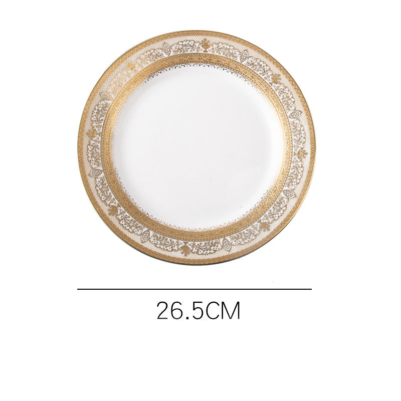 Aurelea Vintage Dinner Plate - Serving plate, lunch plate, ceramic dinner plates| Plates for dining table & home decor