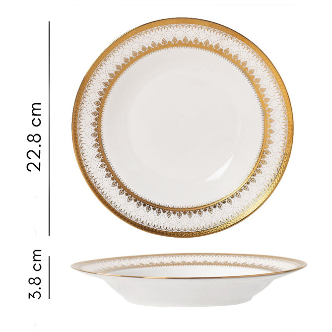 Aurelea Festive Pasta Plate - Serving plate, pasta plate, lunch plate, deep plate | Plates for dining table & home decor