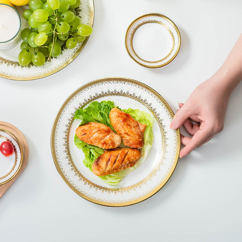 Aurelea Festive Pasta Plate - Serving plate, pasta plate, lunch plate, deep plate | Plates for dining table & home decor