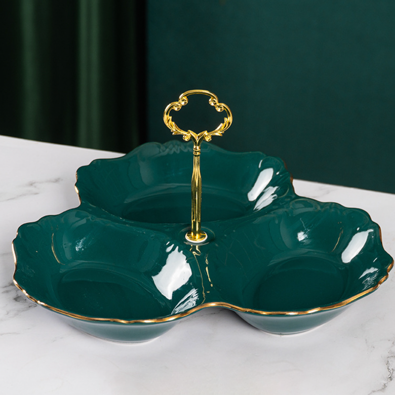 Dessert O' Clock Emerald Golden Platter