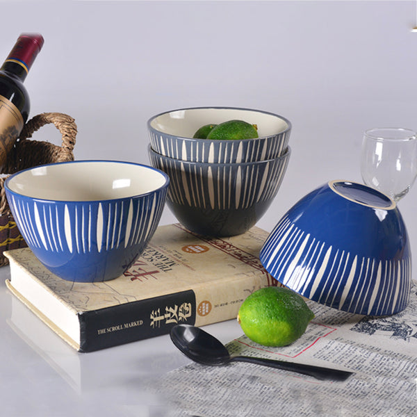 Celeste Azure Blue Bowl 550ml - Bowl, ceramic bowl, serving bowls, noodle bowl, salad bowls, bowl for snacks, large serving bowl | Bowls for dining table & home decor