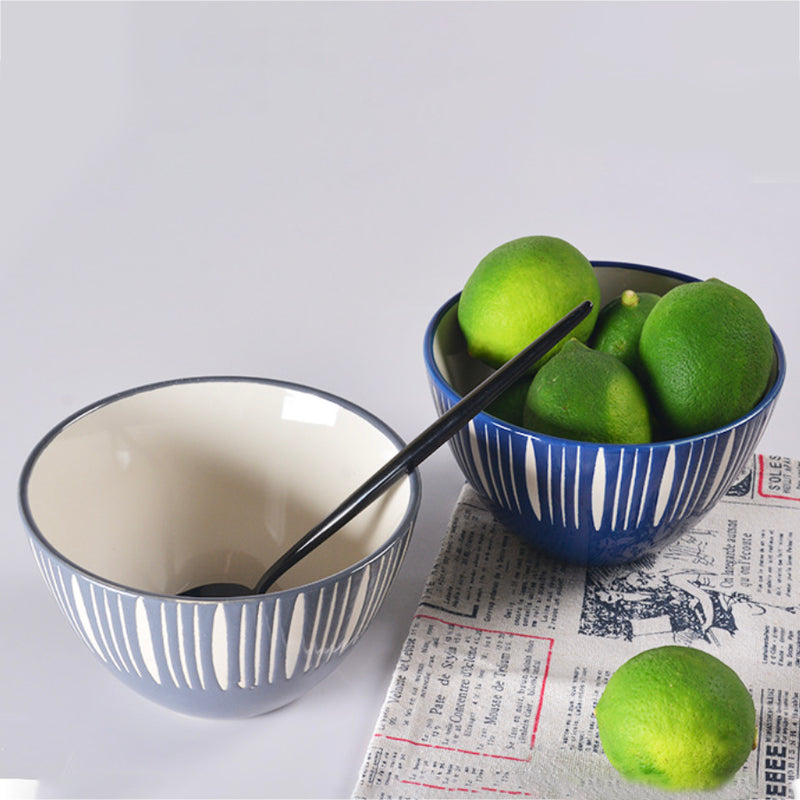 Celeste Azure Blue Bowl 550ml - Bowl, ceramic bowl, serving bowls, noodle bowl, salad bowls, bowl for snacks, large serving bowl | Bowls for dining table & home decor