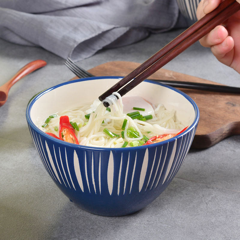 Celeste Azure Blue Bowl 550ml - Bowl, ceramic bowl, serving bowls, noodle bowl, salad bowls, bowl for snacks, large serving bowl | Bowls for dining table & home decor
