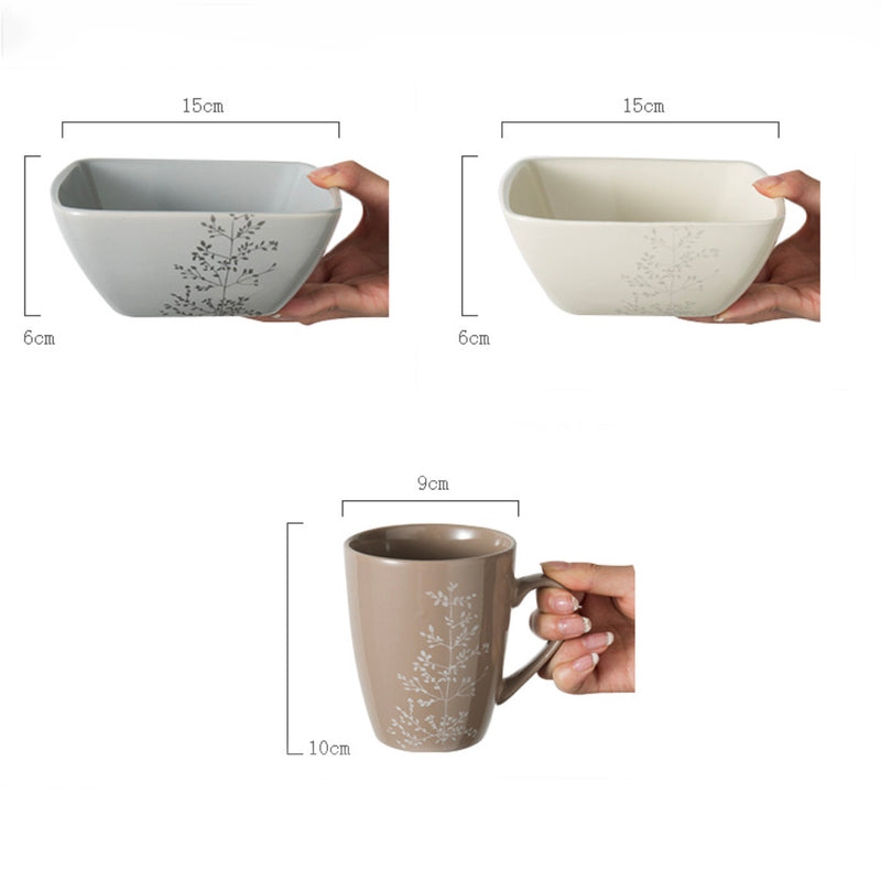 Pandora Sprig Bowl White 6 Inch 600ml - Bowl,ceramic bowl, snack bowls, curry bowl, popcorn bowls | Bowls for dining table & home decor