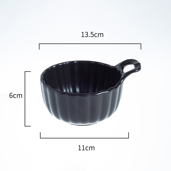 Black Berry Scallop Bowl 250 ml - Bowl, soup bowl, ceramic bowl, snack bowls, curry bowl, popcorn bowls, soup bowls with handles | Bowls for dining table & home decor
