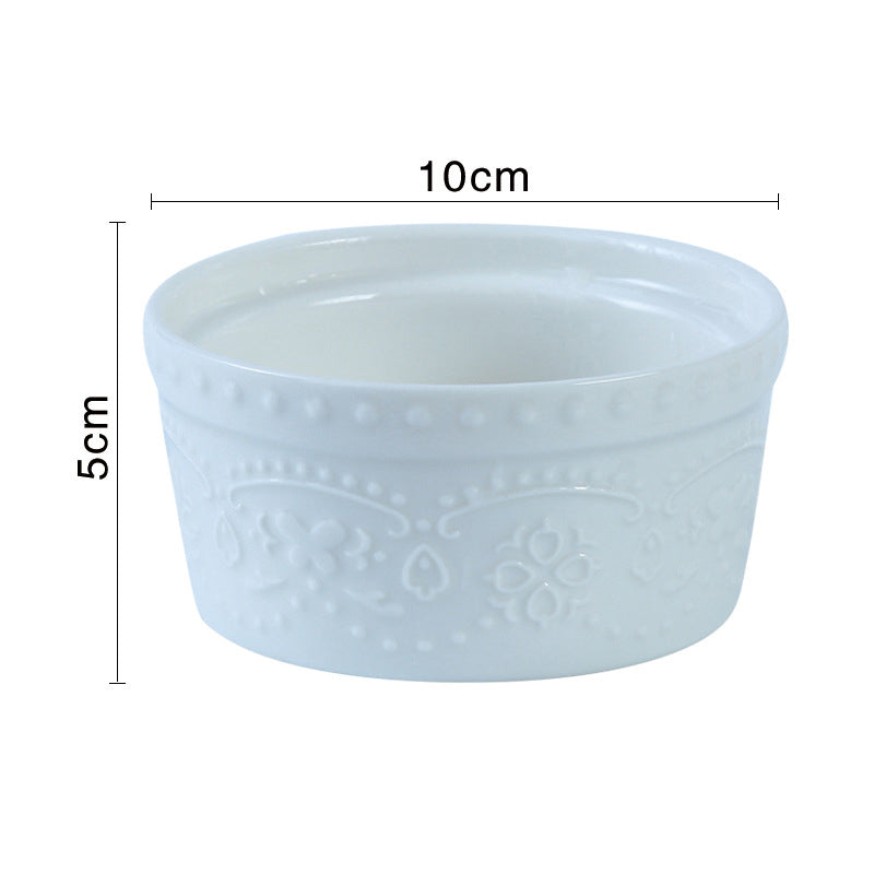 White Truffle Textured Pudding Bowl - Baking Dish