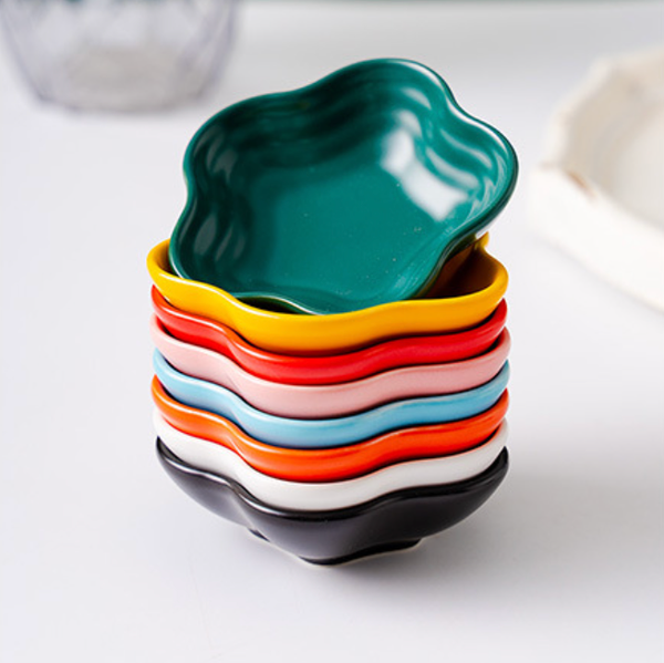 Orange Sherbet Floral Dip Bowl - Bowl, ceramic bowl, dip bowls, chutney bowl, dip bowls ceramic | Bowls for dining table & home decor 