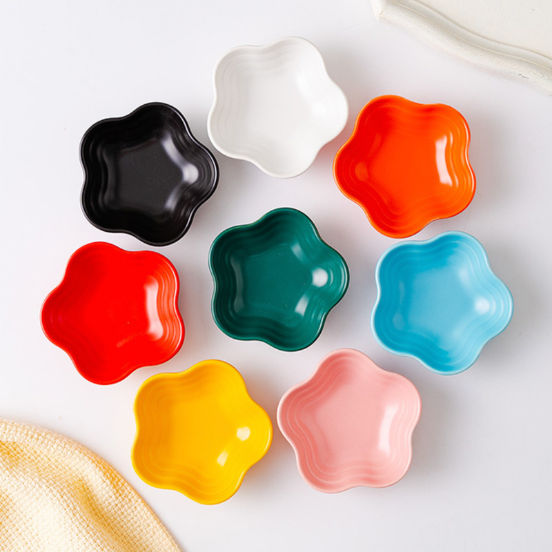 Ruby Red Floral Dip Bowl - Bowl, ceramic bowl, dip bowls, chutney bowl, dip bowls ceramic | Bowls for dining table & home decor 