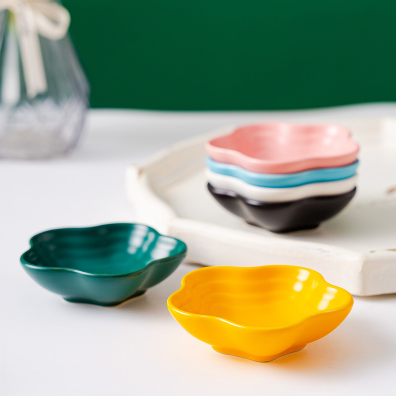 Snow White Floral Dip Bowl - Bowl, ceramic bowl, dip bowls, chutney bowl, dip bowls ceramic | Bowls for dining table & home decor 