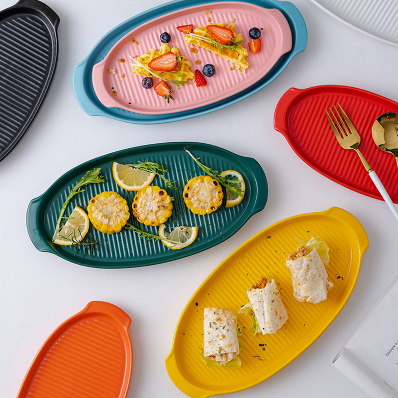 Teal Tantrum Grill Platter - Ceramic platter, serving platter, fruit platter | Plates for dining table & home decor