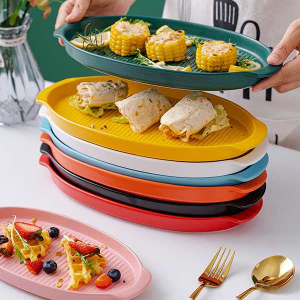 Snow White Grill Platter - Ceramic platter, serving platter, fruit platter | Plates for dining table & home decor