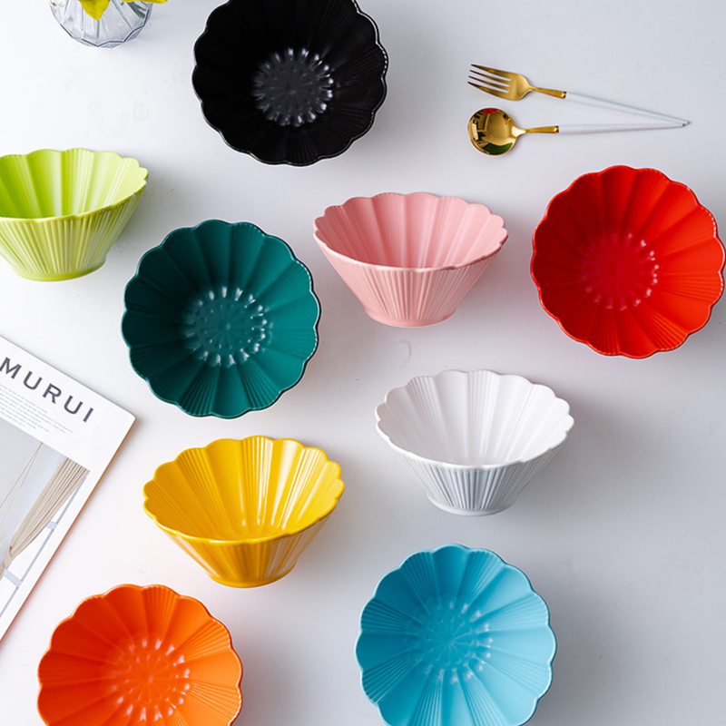 Snow White Fluted Ramen Bowl 600 ml - Soup bowl, ceramic bowl, ramen bowl, serving bowls, salad bowls, noodle bowl | Bowls for dining table & home decor