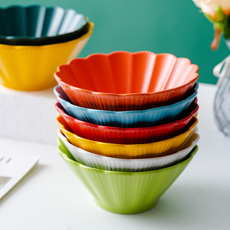 Snow White Fluted Ramen Bowl 600 ml - Soup bowl, ceramic bowl, ramen bowl, serving bowls, salad bowls, noodle bowl | Bowls for dining table & home decor