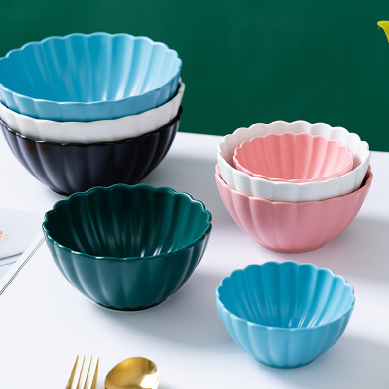 Teal Tantrum Scallop Soup Bowl 250 ml - Bowl,ceramic bowl, snack bowls, curry bowl, popcorn bowls | Bowls for dining table & home decor
