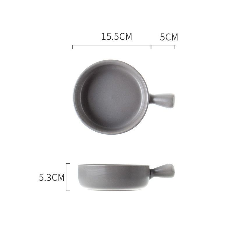 Grey Goodness Baking Pan With Handle - Ceramic bowl, salad bowls, snack bowls, bowl with handle, oven bowl | Bowls for dining table & home decor