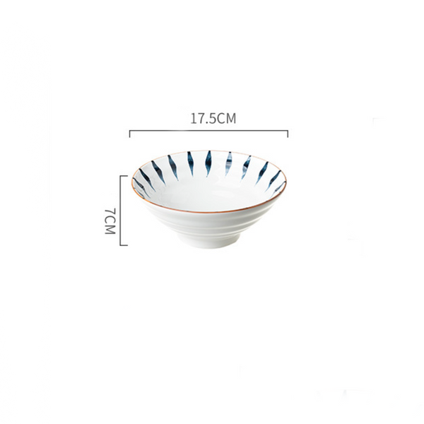 Teardrop Textured Ramen Bowl Blue 550 ml - Soup bowl, ceramic bowl, ramen bowl, serving bowls, salad bowls, noodle bowl | Bowls for dining table & home decor