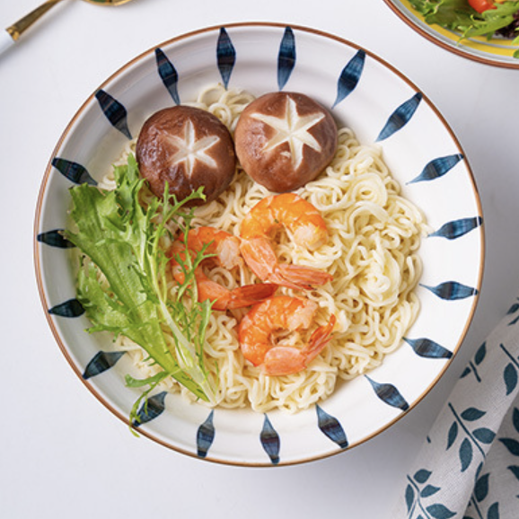 Teardrop Textured Ramen Bowl Blue 550 ml - Soup bowl, ceramic bowl, ramen bowl, serving bowls, salad bowls, noodle bowl | Bowls for dining table & home decor