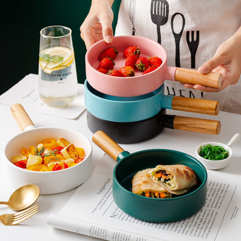 Snow White Baking Pan With Handle - Serving bowls, noodle bowl, snack bowl, popcorn bowls | Bowls for dining & home decor