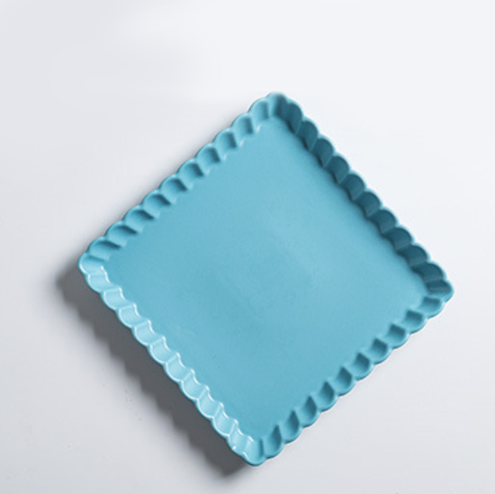 Blue Muffin Square Snack Dish 6 Inch - Baking Tray