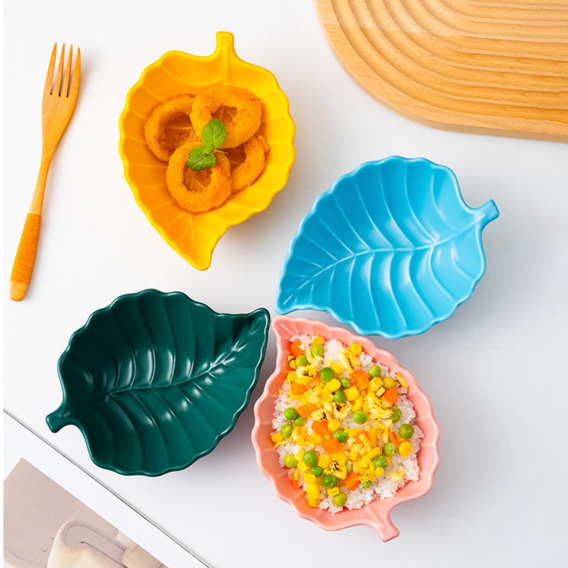 Blue Scotch Pine Leaf Snack Bowl 6 Inch 200 ml - Bowl, soup bowl, ceramic bowl, snack bowls, curry bowl, popcorn bowls | Bowls for dining table & home decor