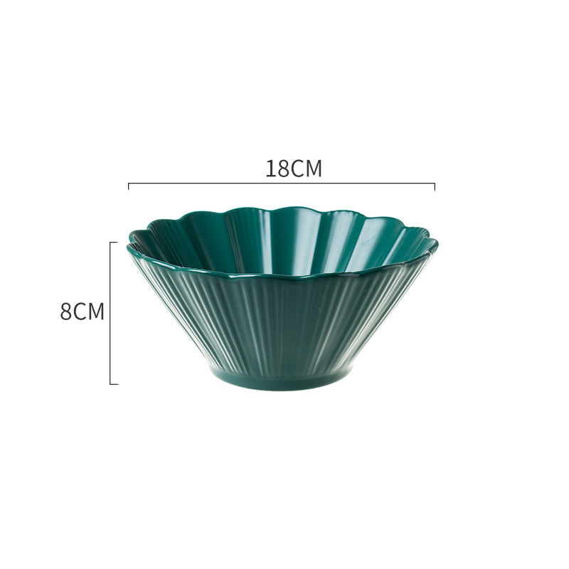 Teal Tantrum Fluted Ramen Bowl 600 ml - Soup bowl, ceramic bowl, ramen bowl, serving bowls, salad bowls, noodle bowl | Bowls for dining table & home decor
