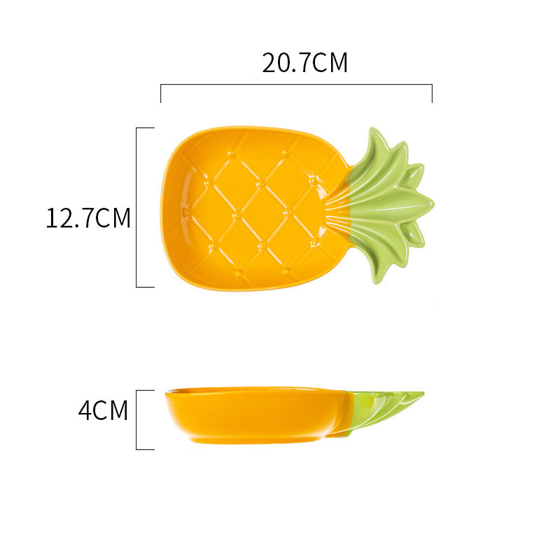 Perky Pineapple Textured Snack Plate 8 Inch - Serving plate, snack plate, dessert plate | Plates for dining & home decor