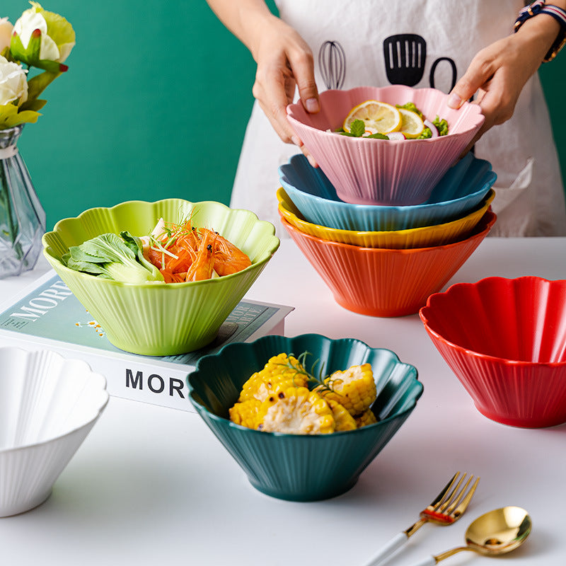 Teal Tantrum Fluted Ramen Bowl 600 ml - Soup bowl, ceramic bowl, ramen bowl, serving bowls, salad bowls, noodle bowl | Bowls for dining table & home decor