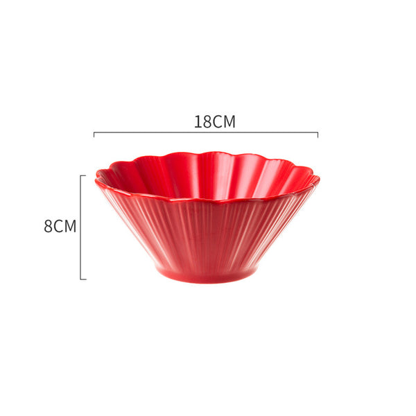 Ruby Red Ramen Bowl 600 ml - Soup bowl, ceramic bowl, ramen bowl, serving bowls, salad bowls, noodle bowl | Bowls for dining table & home decor