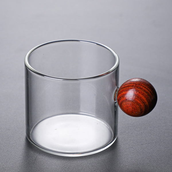 Clear Glass Mug With Knob Handle Small