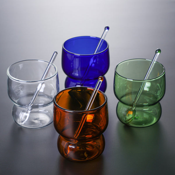 Transparent Borosilicate Glass Tumbler Blue