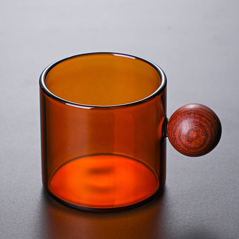 Glass Mug Amber With Knob Handle Small- Tea cup, coffee cup, cup for tea | Cups and Mugs for Office Table & Home Decoration