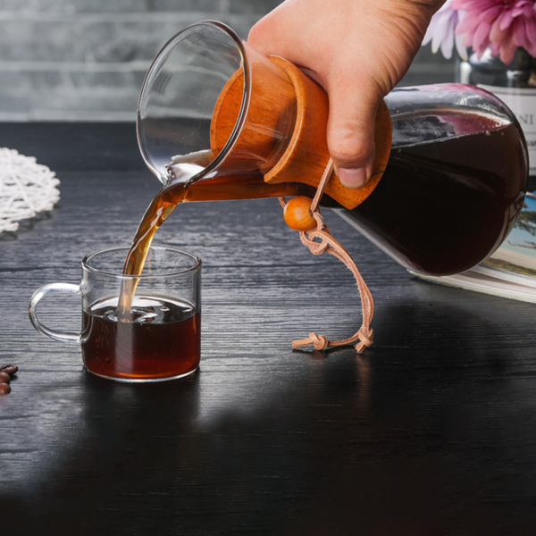 Pour Over Drip Coffee Maker With Wooden Collar