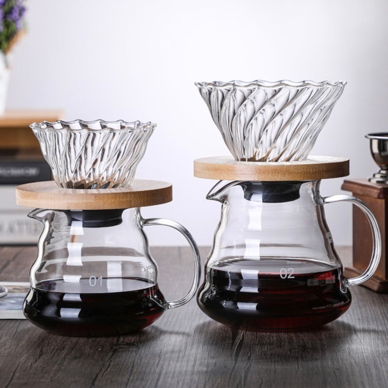 Glass Coffee Server With Lid Medium - Glass pot, glass teapot, pot with lid | Glass pot for Dining table & Home Decor