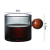 Clear Glass Mug With Knob Handle Small- Mug for coffee, tea mug, cappuccino mug | Cups and Mugs for Coffee Table & Home Decor
