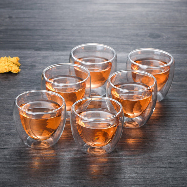 Glass Kettle With Double Wall Tea Cups - Tea cup set, tea set, teapot set | Tea set for Dining Table & Home Decor
