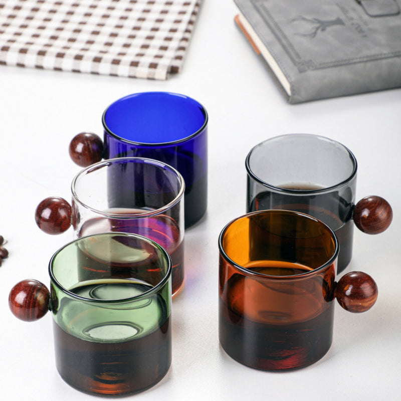Glass Mug Blue With Knob Handle Small- Tea cup, coffee cup, cup for tea | Cups and Mugs for Office Table & Home Decoration