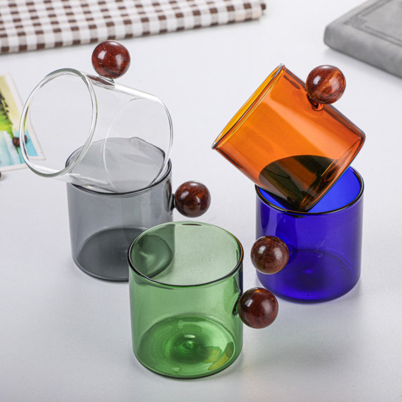 Glass Mug Amber With Knob Handle Small- Tea cup, coffee cup, cup for tea | Cups and Mugs for Office Table & Home Decoration