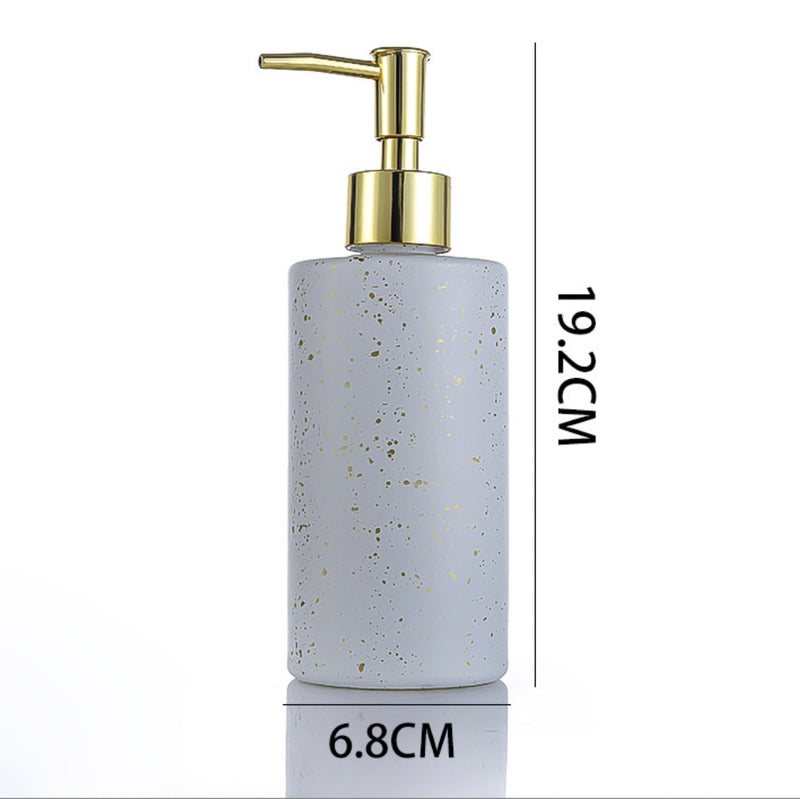 Chimera White and Gold Ceramic Dispenser With Nozzle