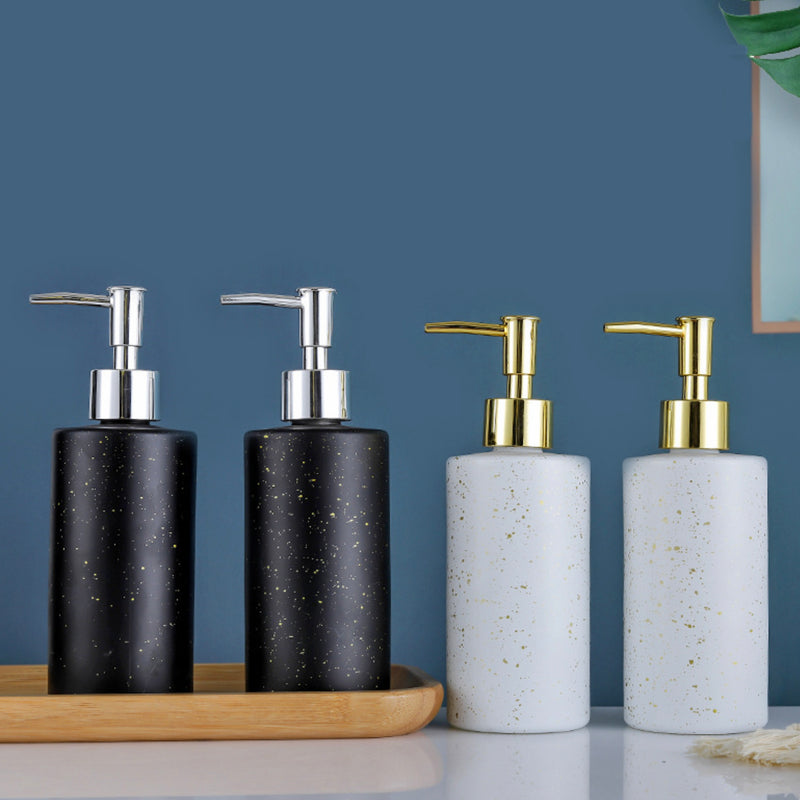 Chimera White and Gold Ceramic Dispenser With Nozzle