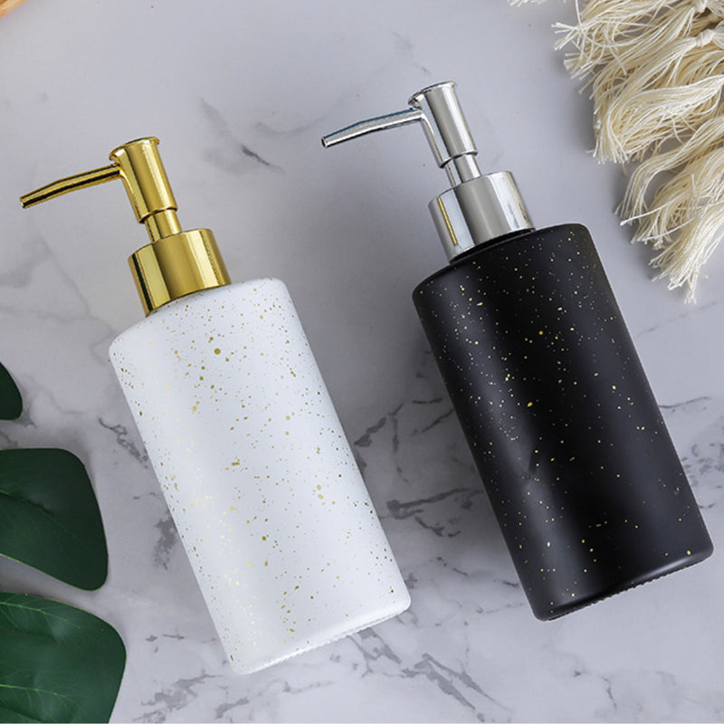 Chimera White and Gold Ceramic Dispenser With Nozzle