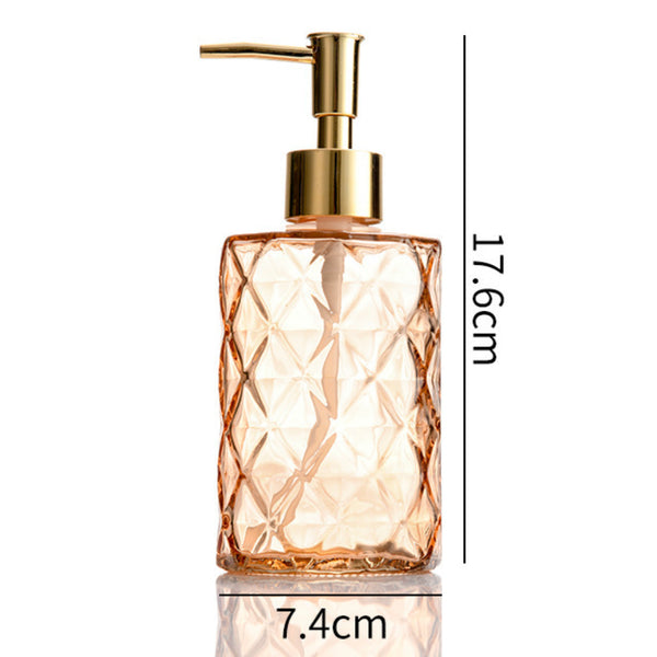Caramel Amber Textured Glass Dispenser with Nozzle