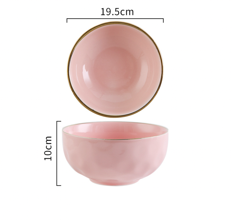 Think Pink Serving Bowl 8 Inch - Bowl, ceramic bowl, serving bowls, noodle bowl, salad bowls, bowl for snacks, large serving bowl | Bowls for dining table & home decor